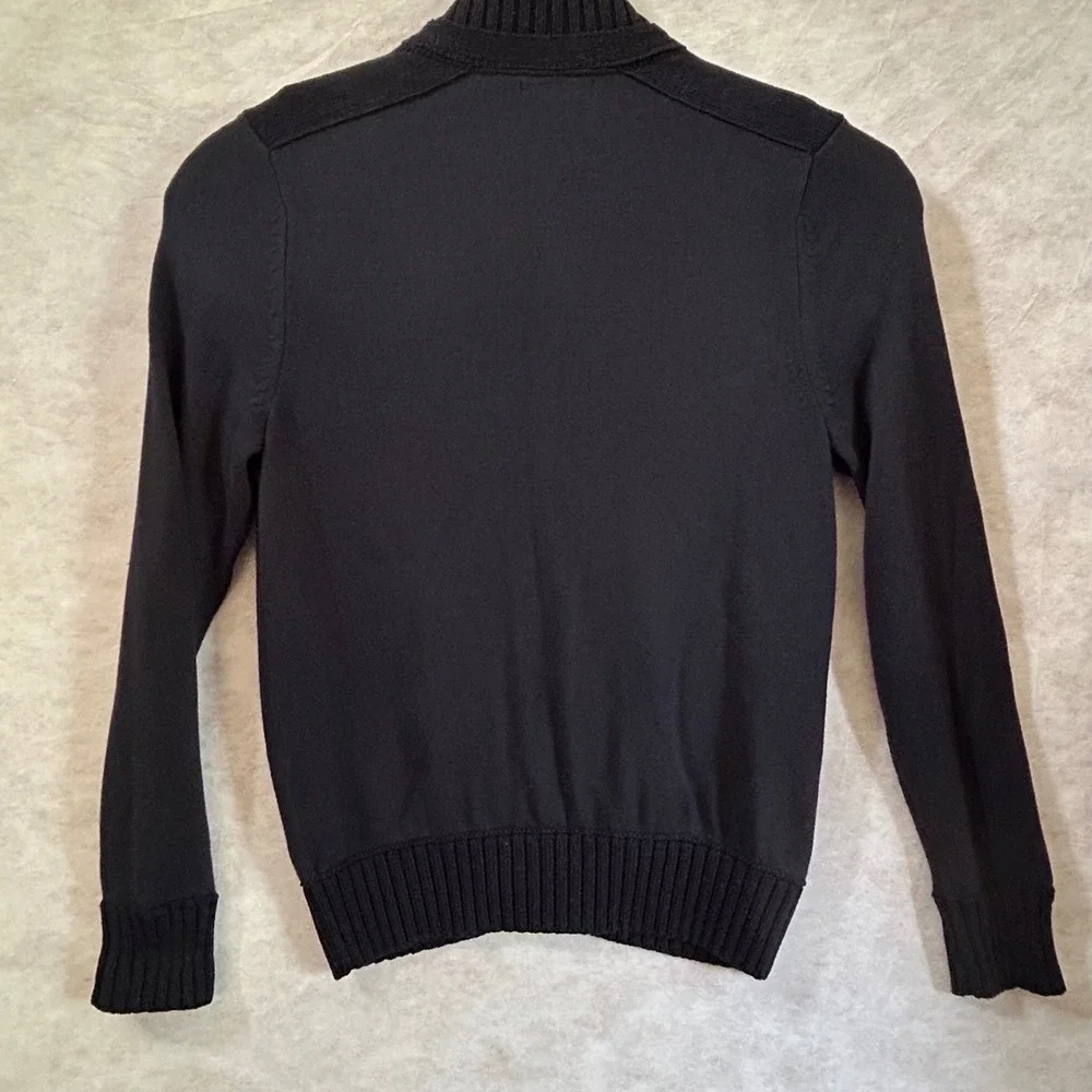 Banana Republic Mens Black 4-Pocket Military Cardigan Sweater Mock Neck M 719348